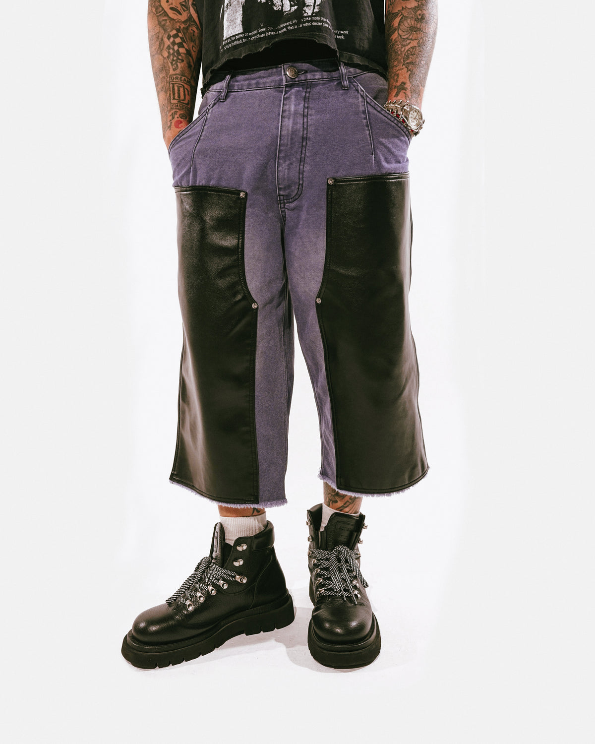 Blue Double Knee Shorts