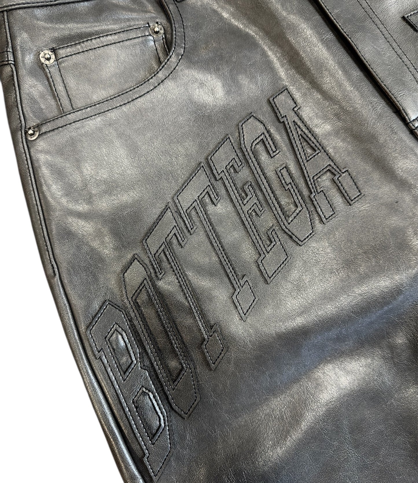 LEATHER SHORTS (GREY)