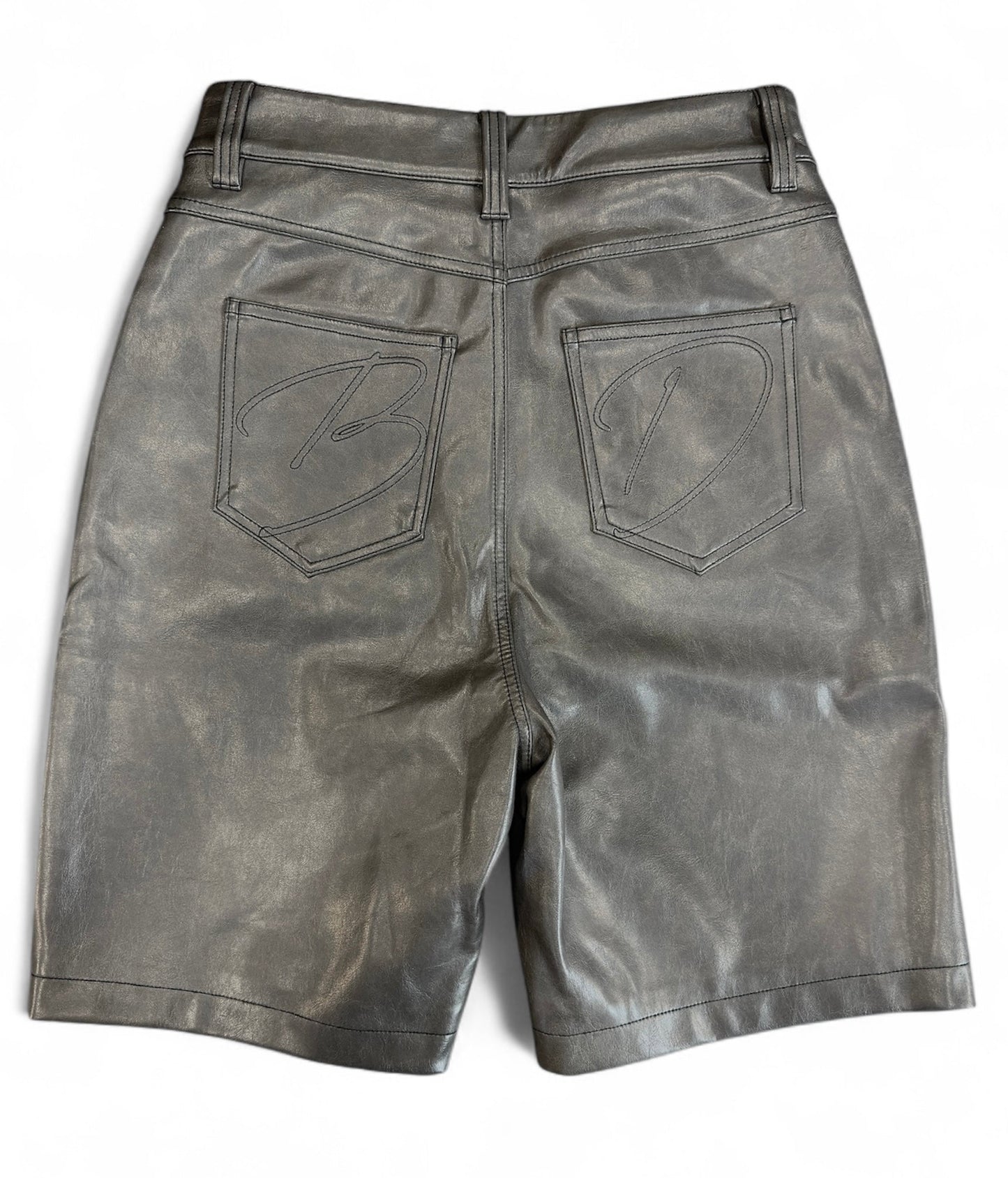 LEATHER SHORTS (GREY)
